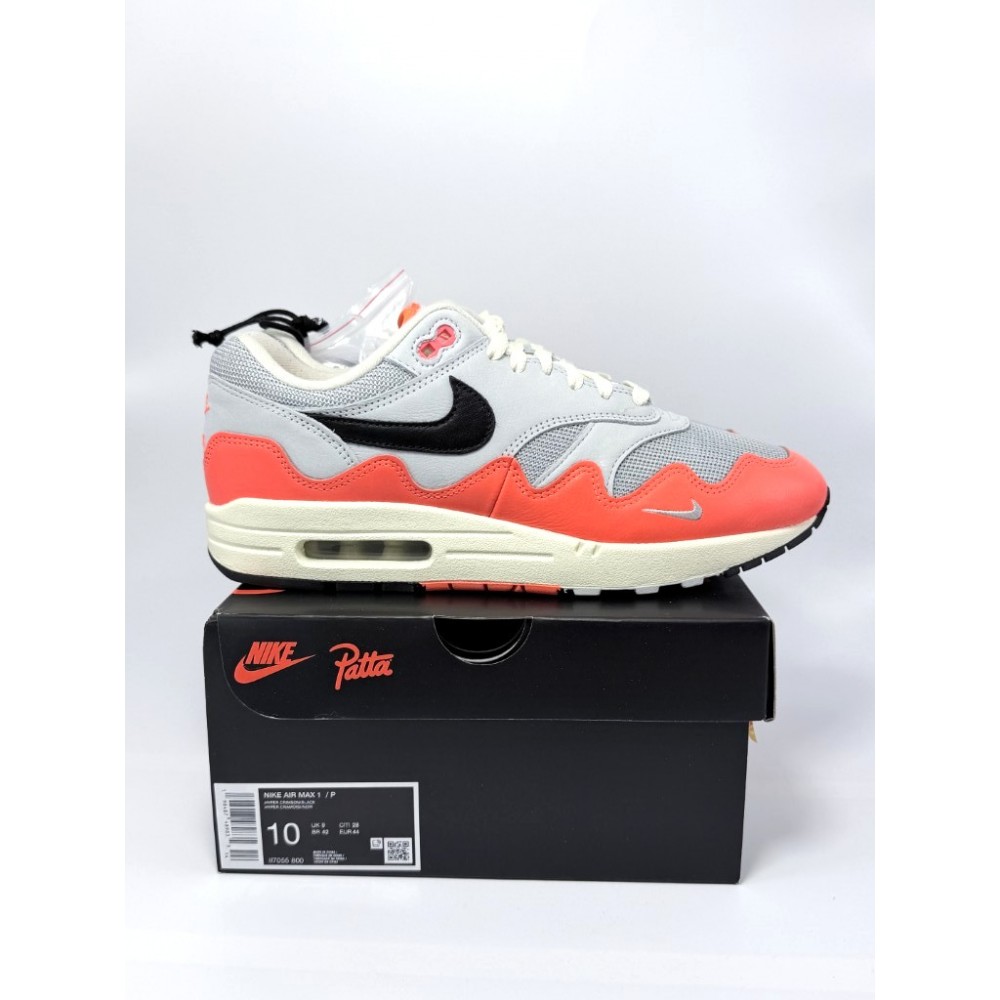 Nike Air Max 1 Patta Waves Hyper Crimson Pure Platinum (With Bracelet) II7055-800