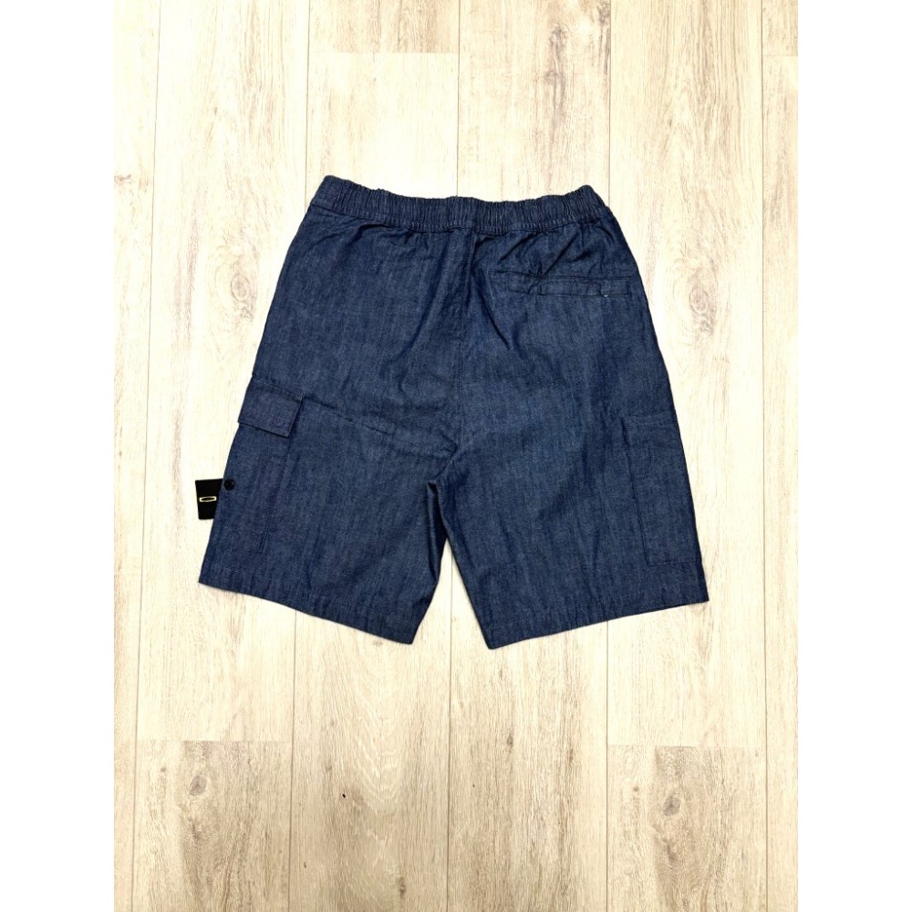 Stone Island L1407 Chambray Canvas Blue shorts