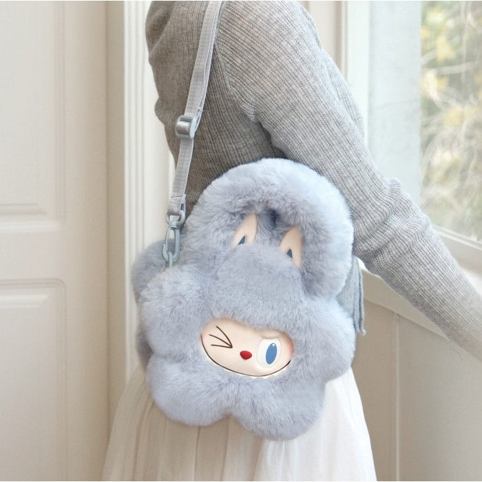 Labubu The Monsters Blue Fluffy Bag 