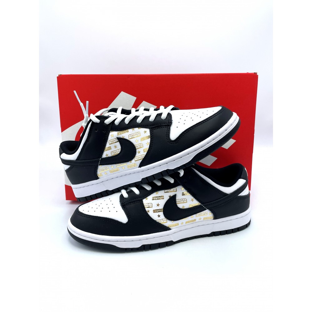 Nike Dunk Low Retro White Black customized Approved Sneakers