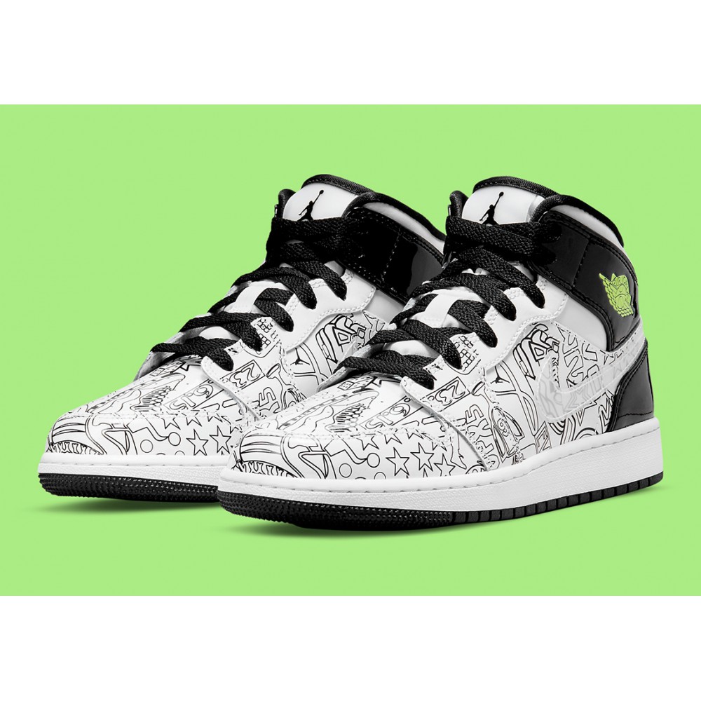 Nike Air Jordan 1 Mid SE DIY (GS) DC4099-100 Nike Air Jordan 1 Mid SE DIY (GS) DC4099-100